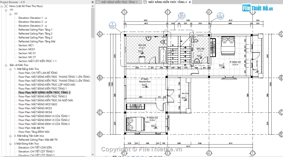 bản vẽ 3 tầng,kiến trúc biệt thự,biệt thự 3 tầng,bản vẽ revit biệt thự,reit biệt thự 3 tầng